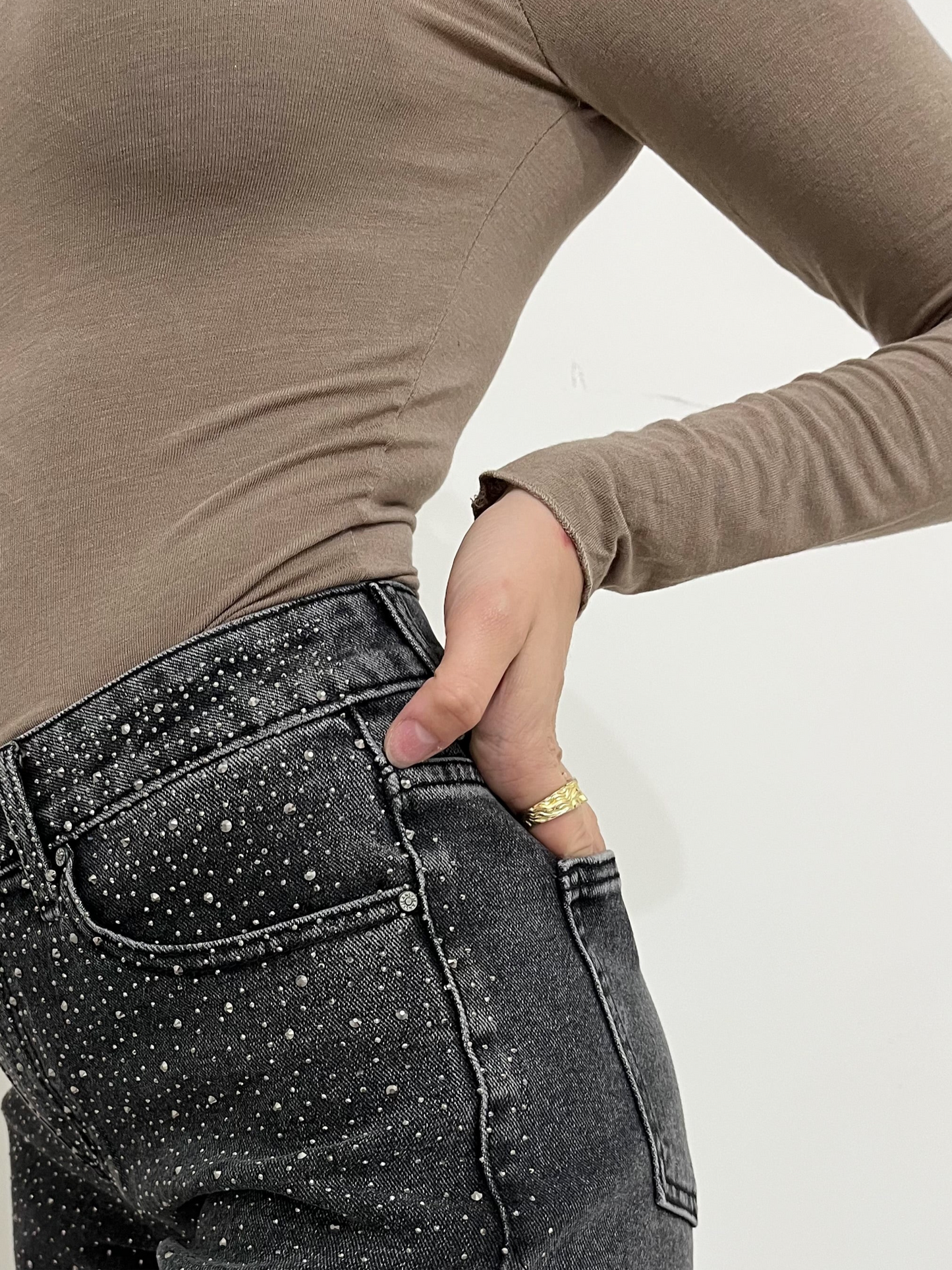 Maglia Barchetta taupe or choco