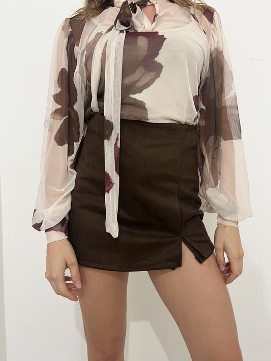 Skort Suede choco
