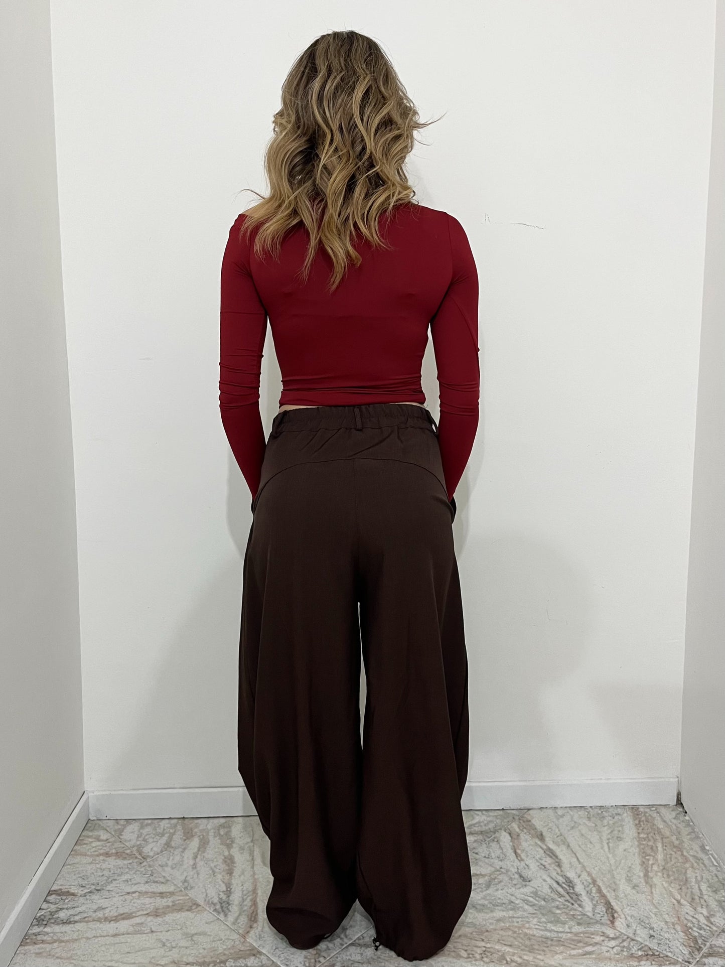 Pantaloni Balloon choco