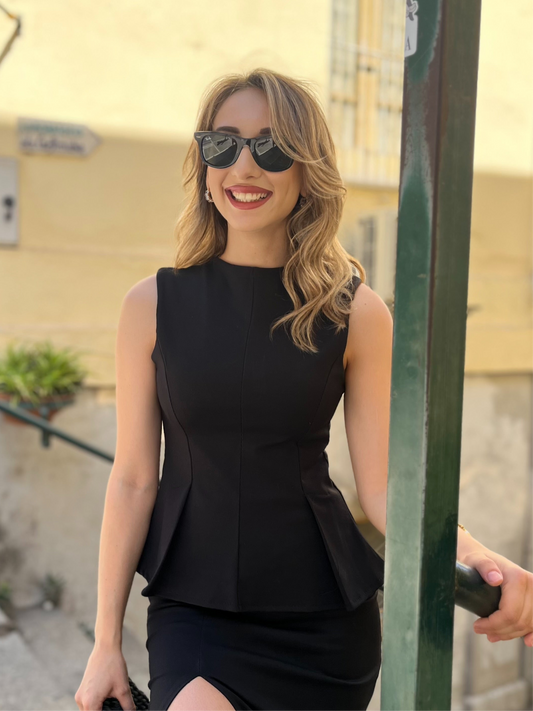 Top Peplum black